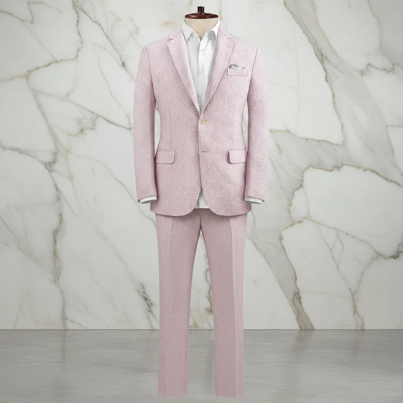 High Quality Pink Seersucker Suit Set