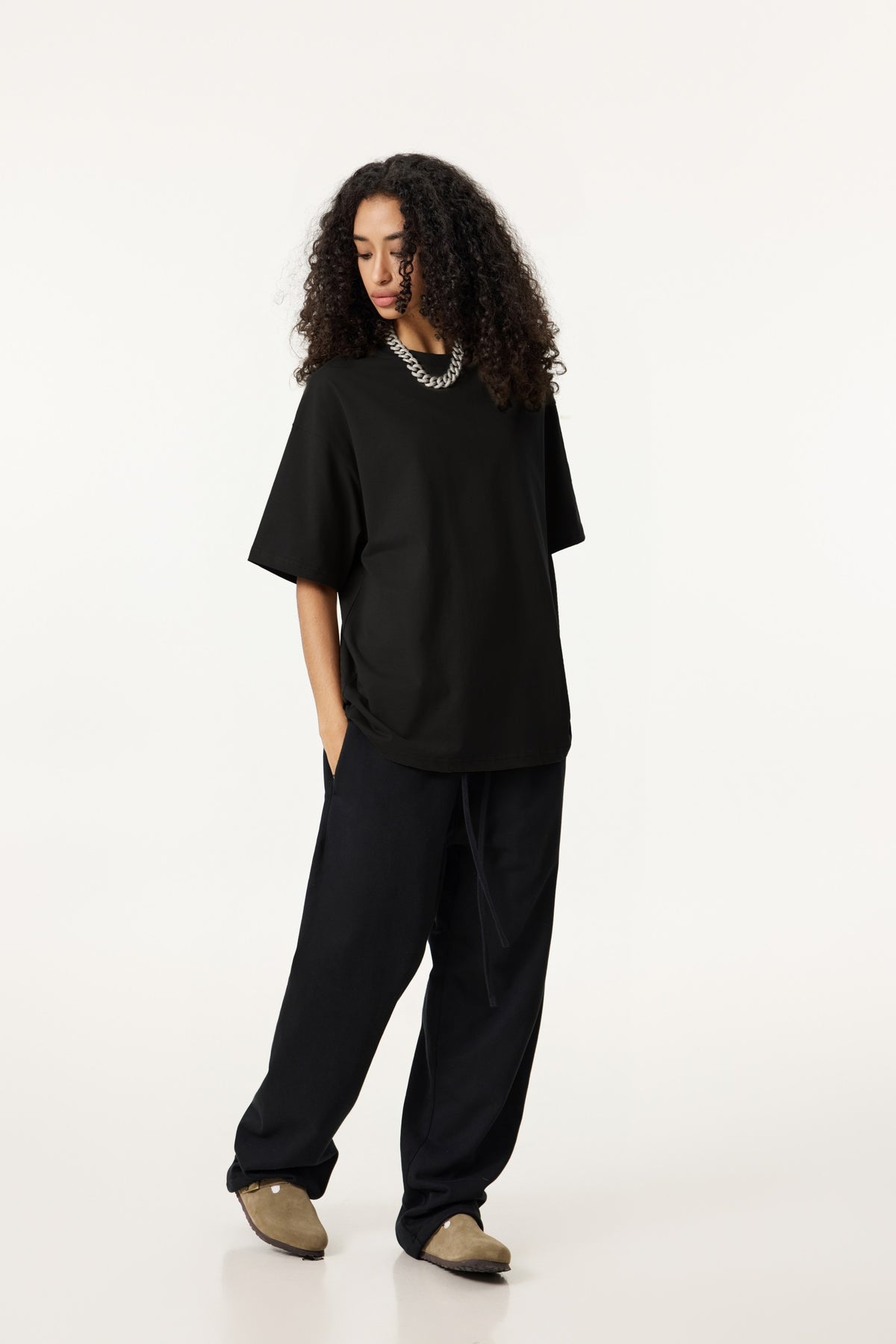 235GSM Women's Low-Shrink Cool-Touch Cotton T-Shirt Black