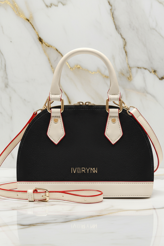 IVORYNN bag - front view on gold marble