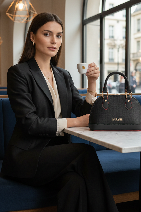 IVORYNN bag in contemporary café