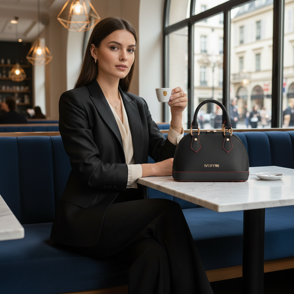 IVORYNN bag in contemporary café
