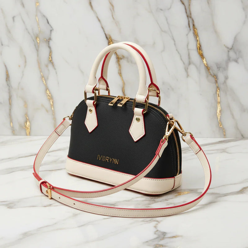 IVORYNN bag - three-quarter angle on gold marble