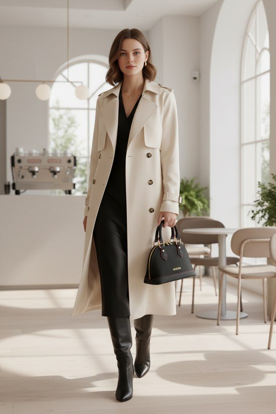 IVORYNN bag - walking through café interior