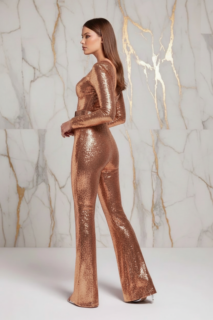 Jumpsuit Left Side Champagne