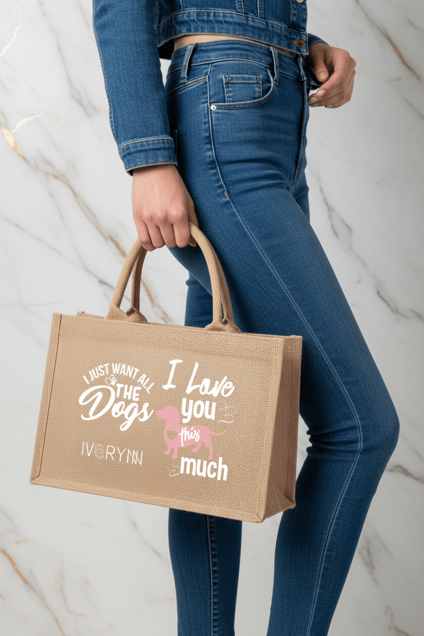 Jute Bag with Woman - Waist Down Close-up