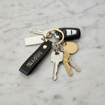Keychain attached to keys - front view