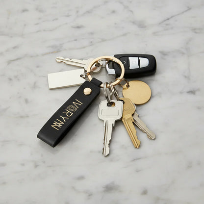 Keychain attached to keys - front view