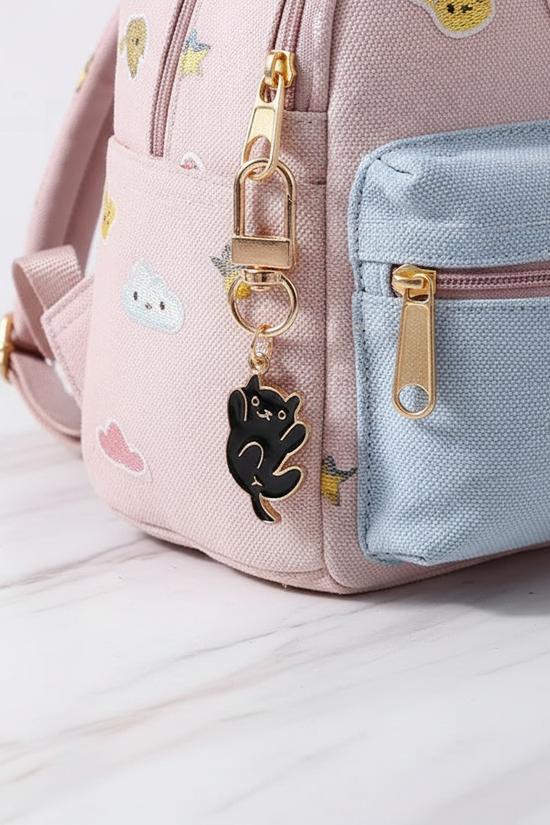 Keychain dangling from bag