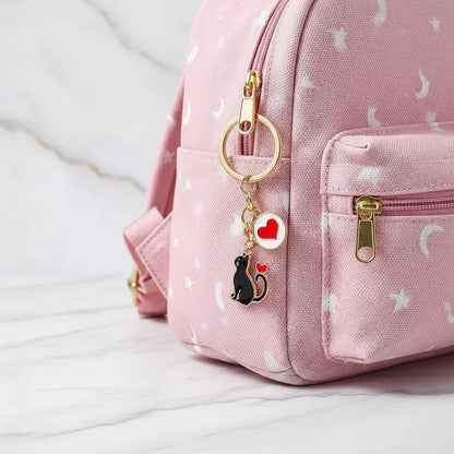 Keychain dangling from bag