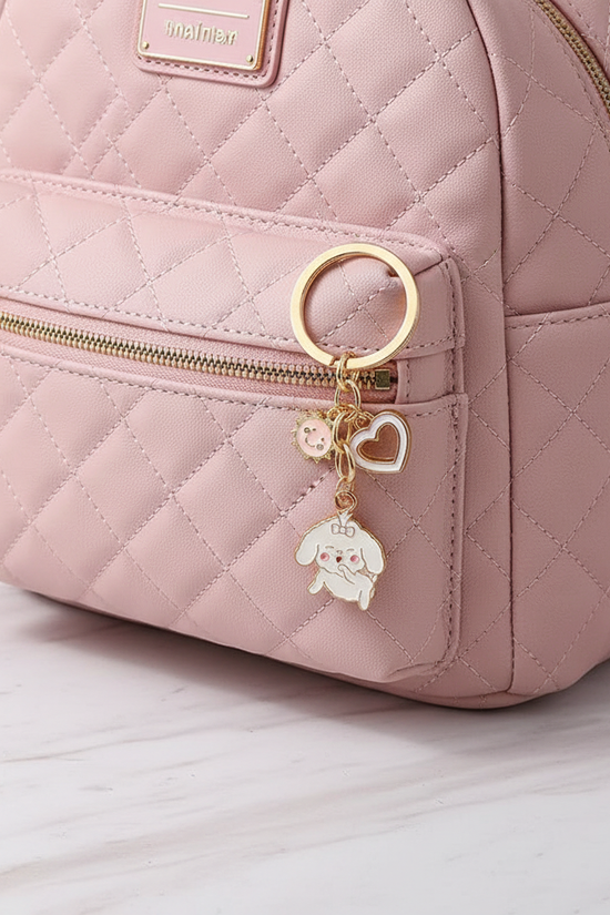 Keychain dangling from bag