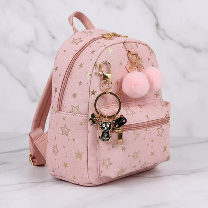 Keychain dangling from bag