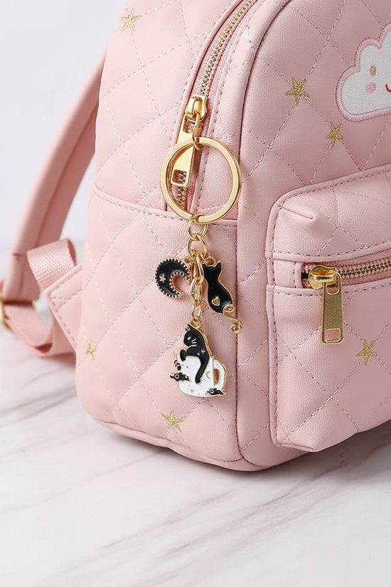 Keychain dangling from bag