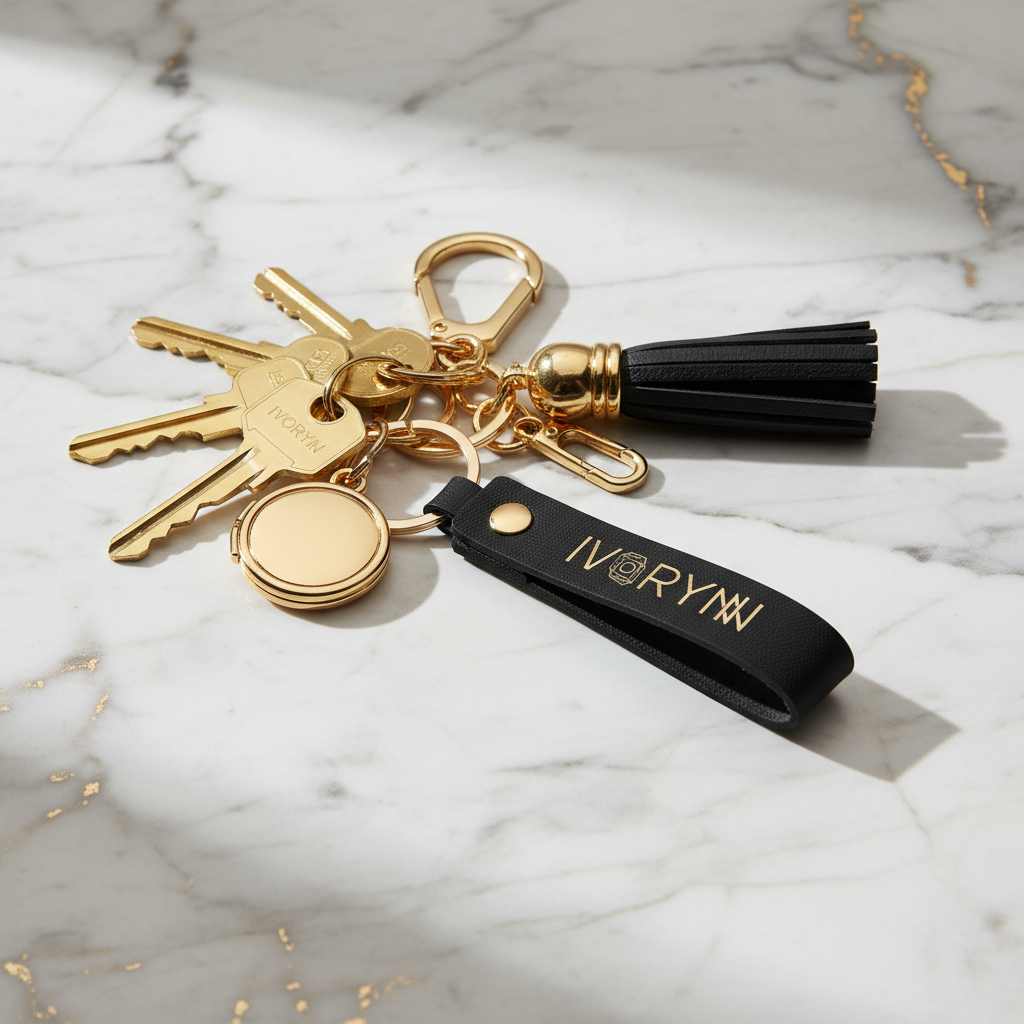 Keychain with keys - side angle