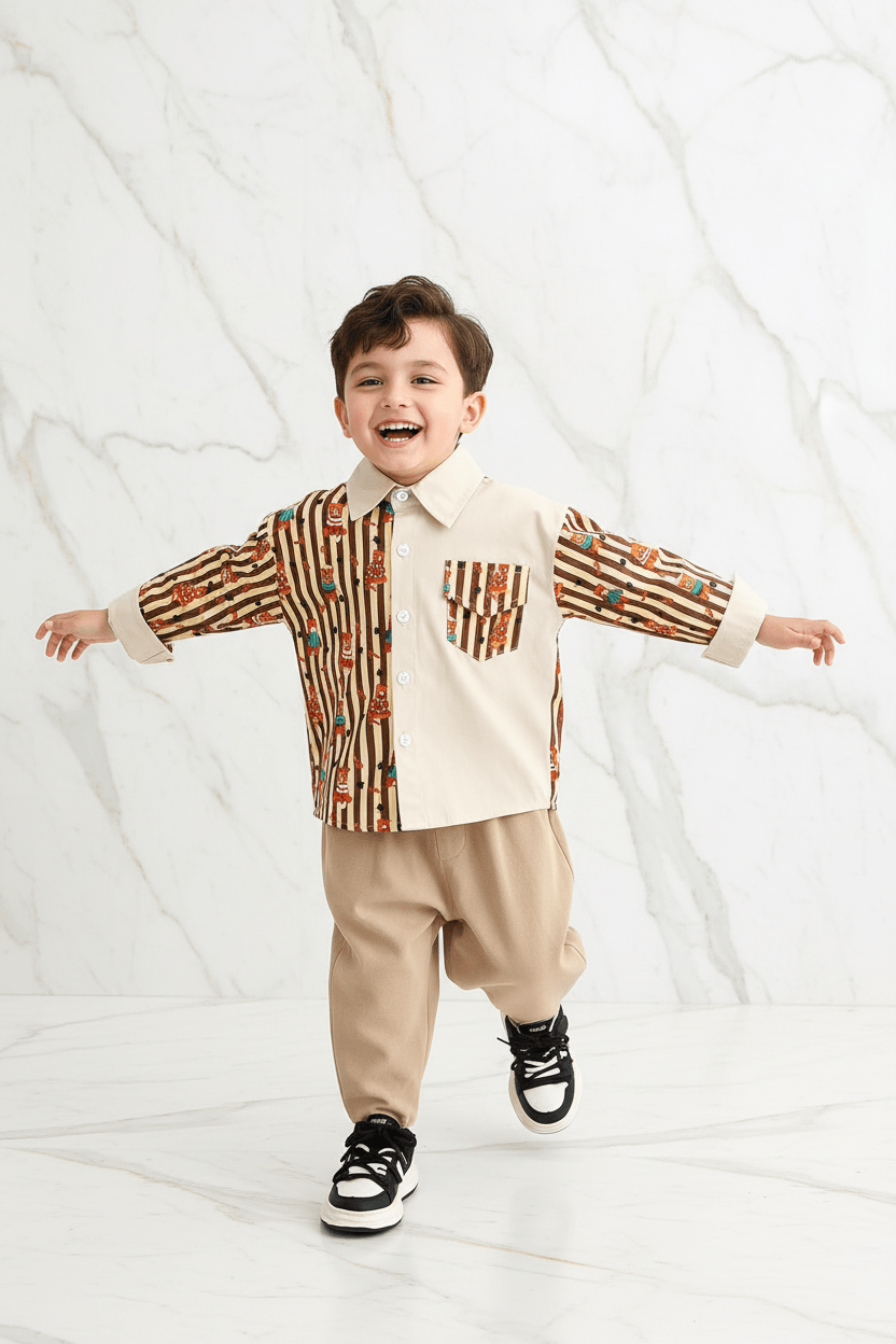Kids Bear Stripe Suit - Running