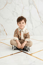 Kids Bear Stripe Suit - Sitting