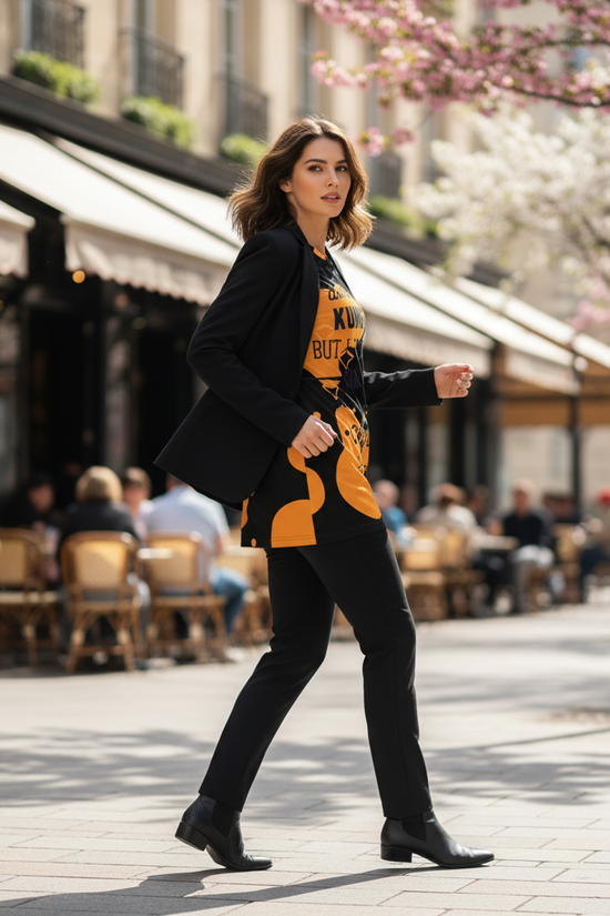 Kung Fu T-Shirt Black Jacket Back View