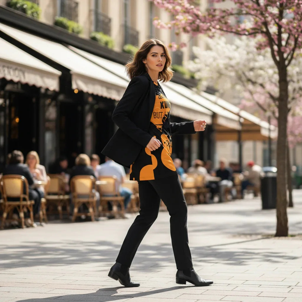 Kung Fu T-Shirt Black Jacket Back View