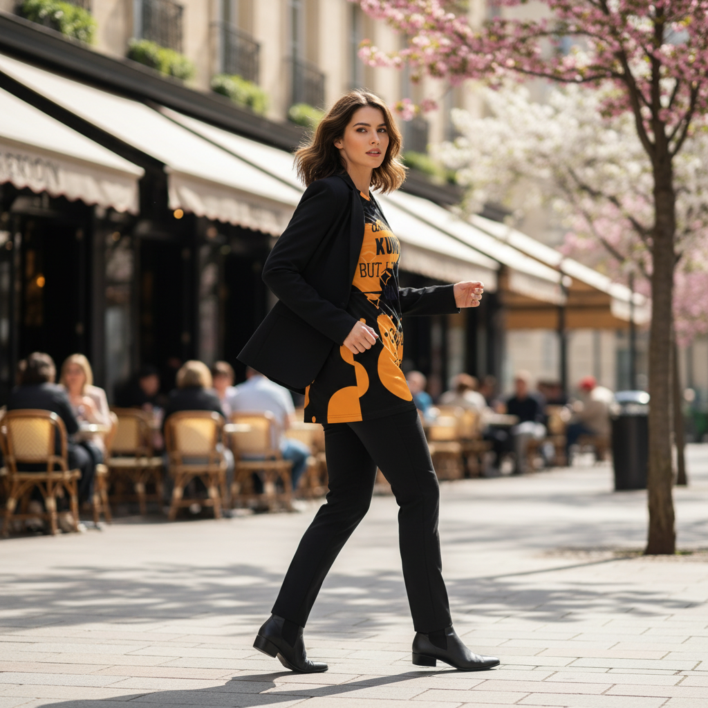 Kung Fu T-Shirt Black Jacket Back View