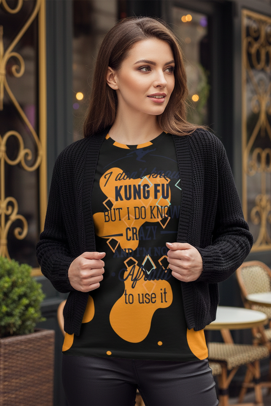 Kung Fu T-Shirt Black Jacket Close-Up