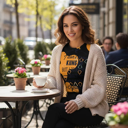 Kung Fu T-Shirt Café Seated Layered Look