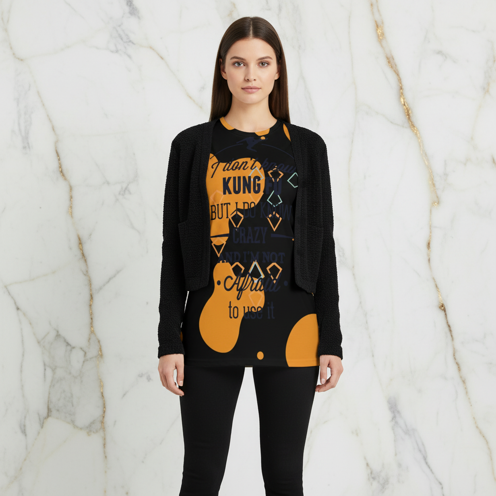 Kung Fu T-Shirt Studio Full Front Marble