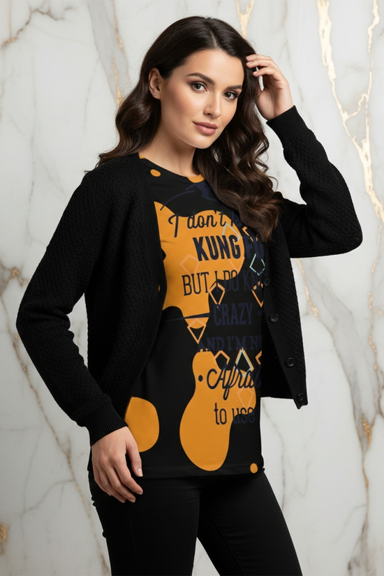 Kung Fu T-Shirt Studio Three-Quarter Marble