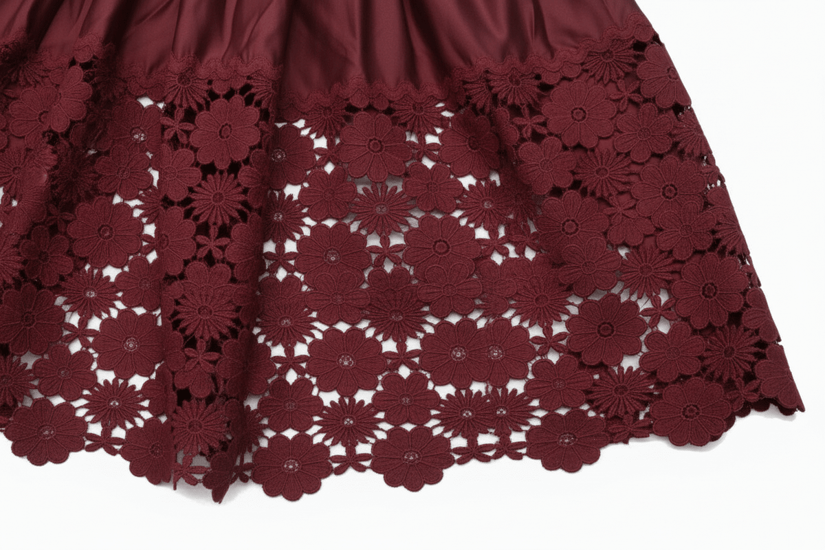 Lace Hem Red