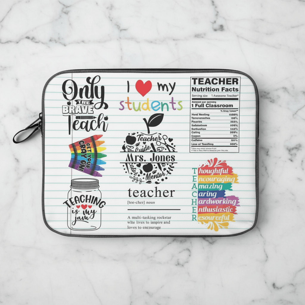 Laptop Sleeve Marble Flat