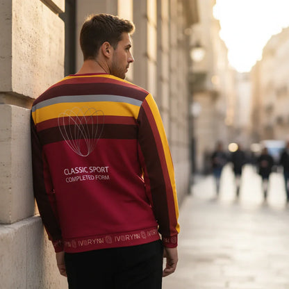 Leaning against European building