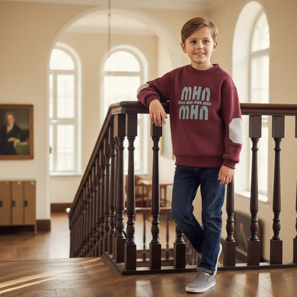 Leaning against wooden staircase