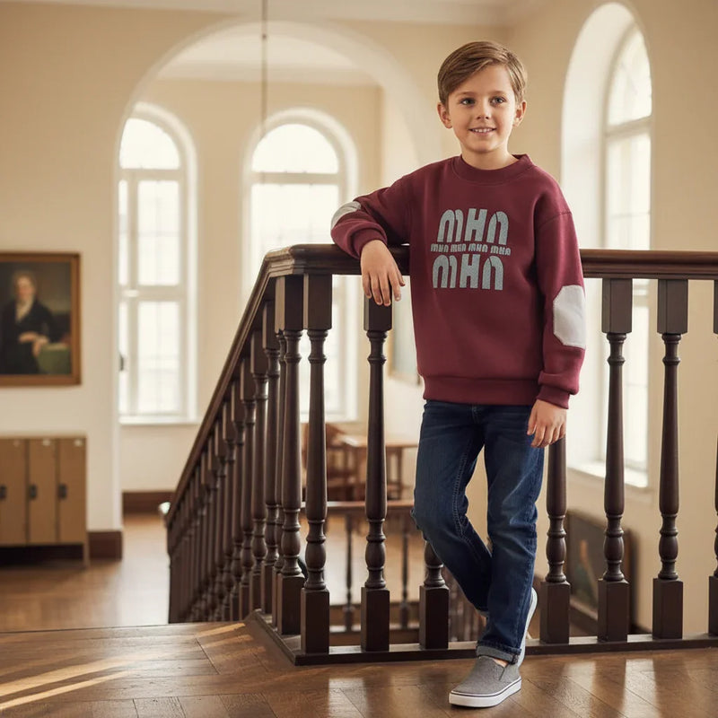 Leaning against wooden staircase