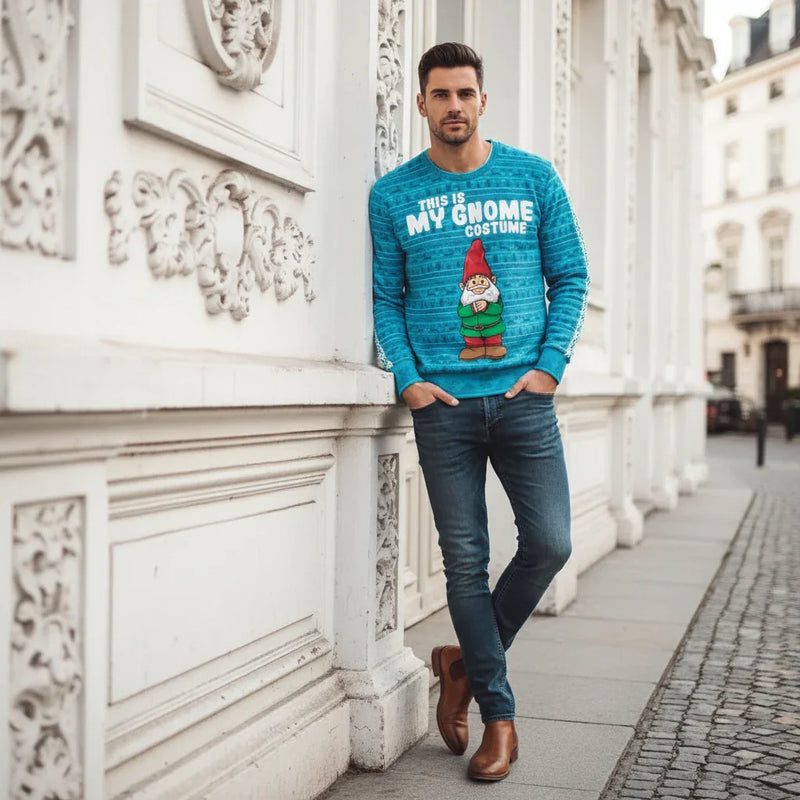 Leaning casually against wall