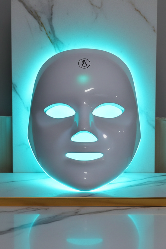 قناع بإضاءة LED أزرق سماوي