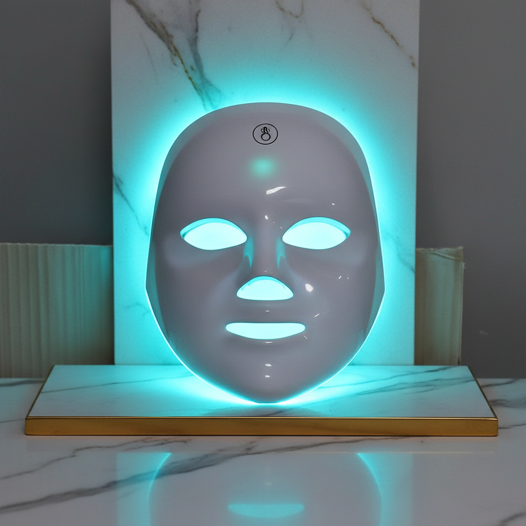 قناع بإضاءة LED أزرق سماوي