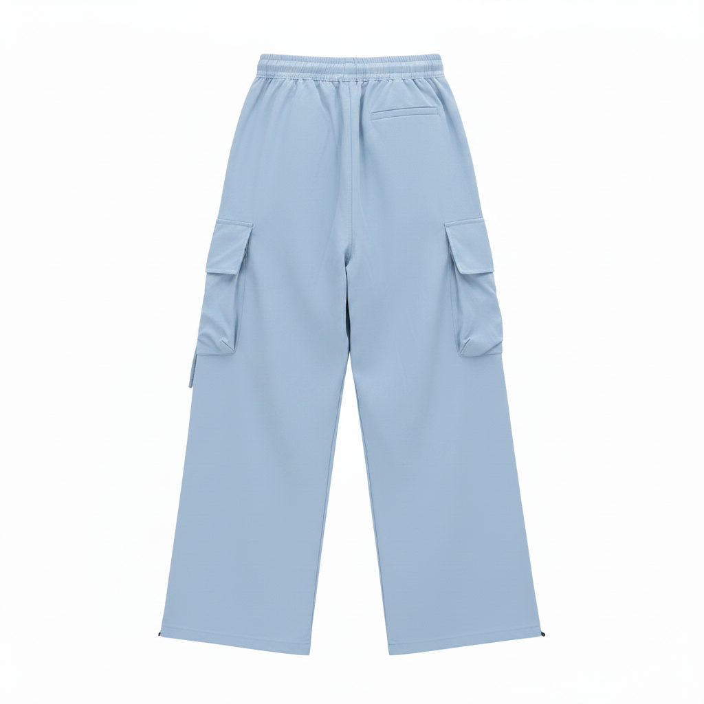 Light Blue Cargo Pants - Back View Professional