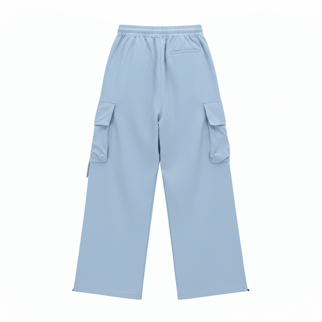Light Blue Cargo Pants - Back View Professional