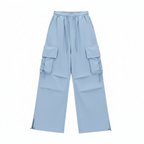 Light Blue Cargo Pants - White Background