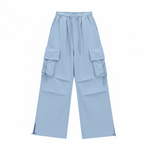 Light Blue Cargo Pants - White Background