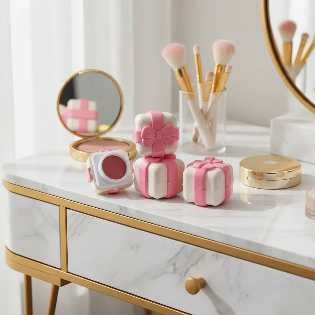 Lip Gloss on Marble Dressing Table