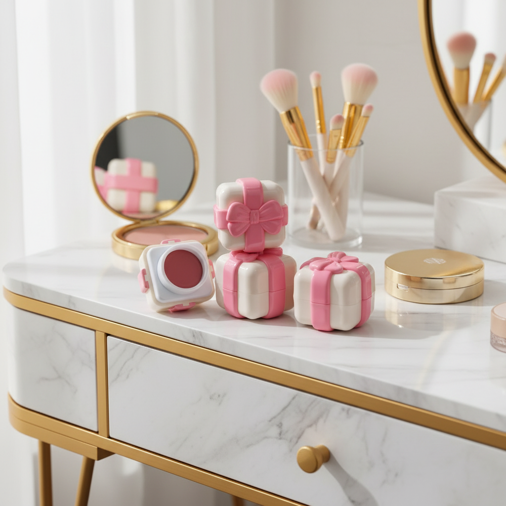 Lip Gloss on Marble Dressing Table