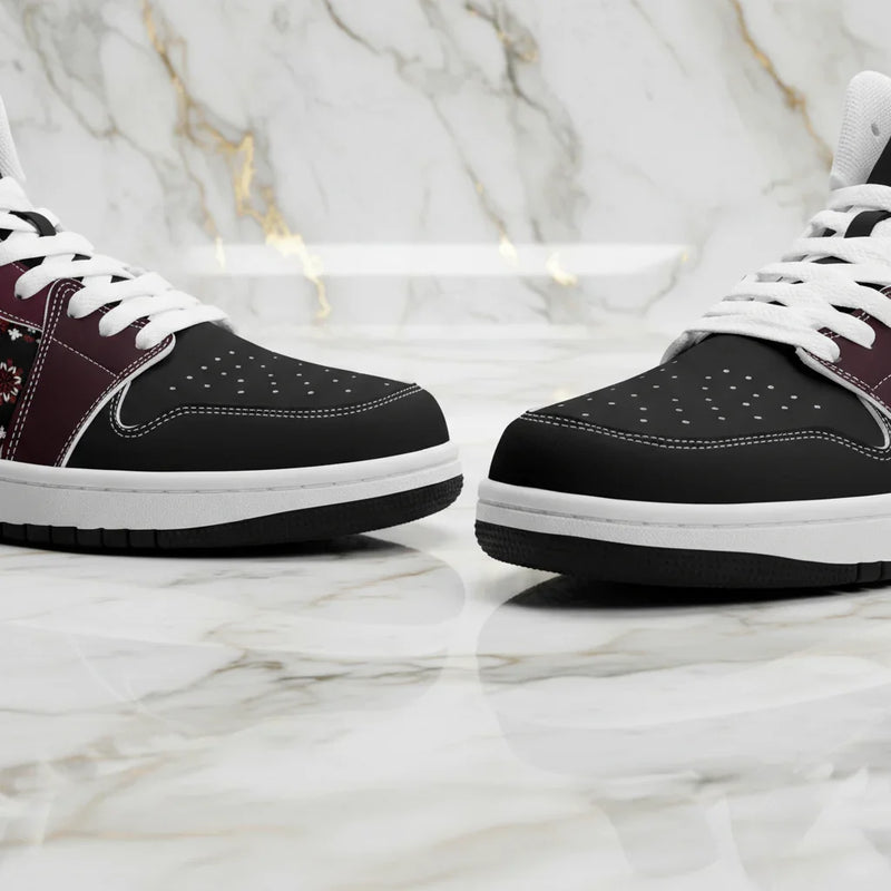 Low angle showing white sole detail