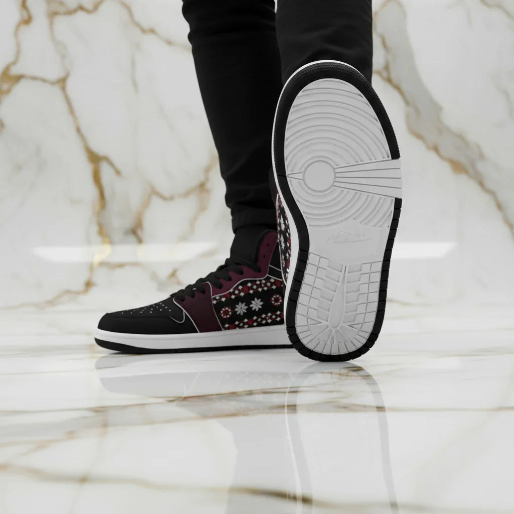 Low angle showing white sole detail