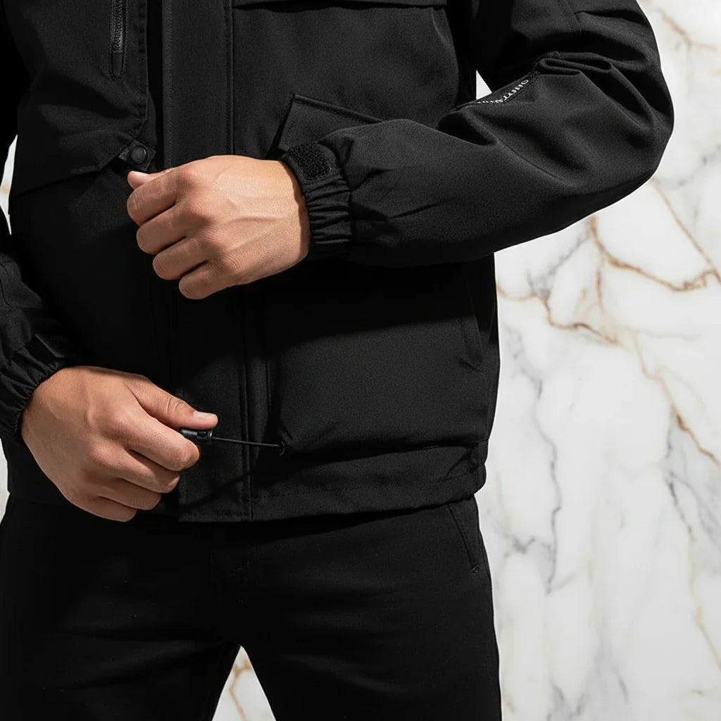 Lower hem and elastic cuffs