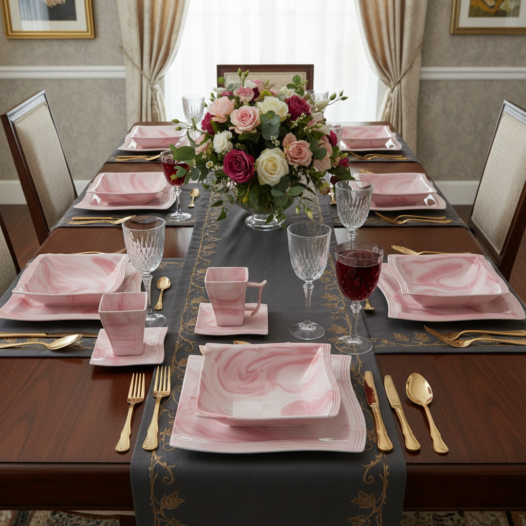 Luxury Dinnerware Set - Overhead View