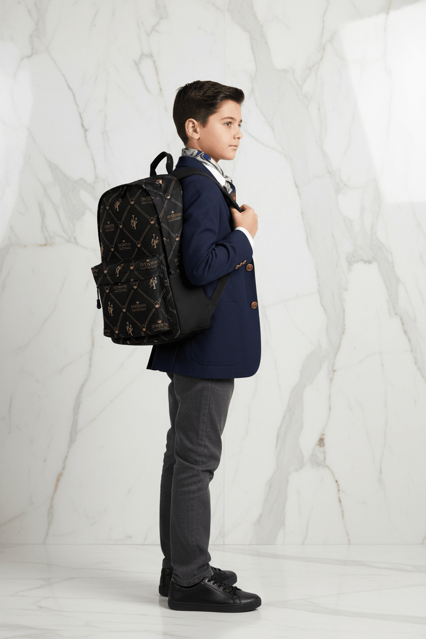 Luxury Kids Backpack - Boy Side Profile