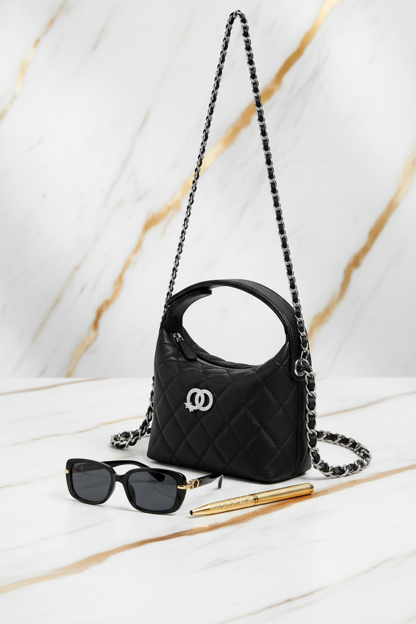 Luxury Quilted Bag - Three Quarter View