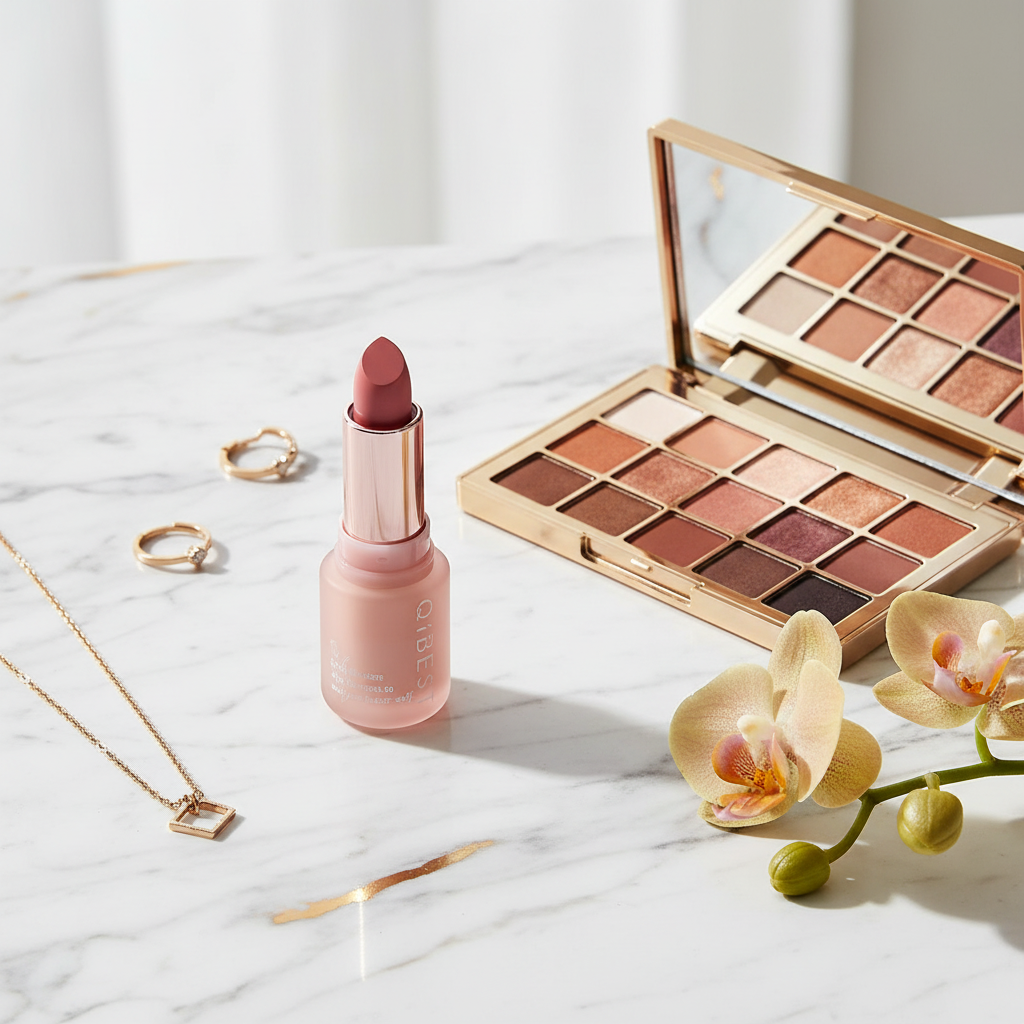 Luxury scene with orchid and palette