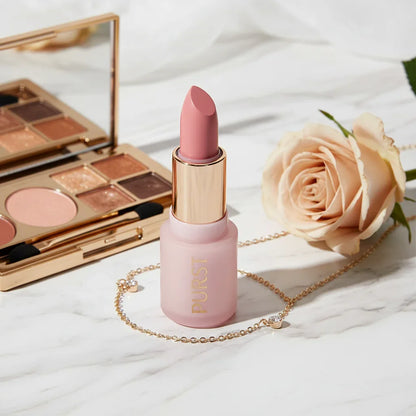 Luxury scene with palette and champagne rose