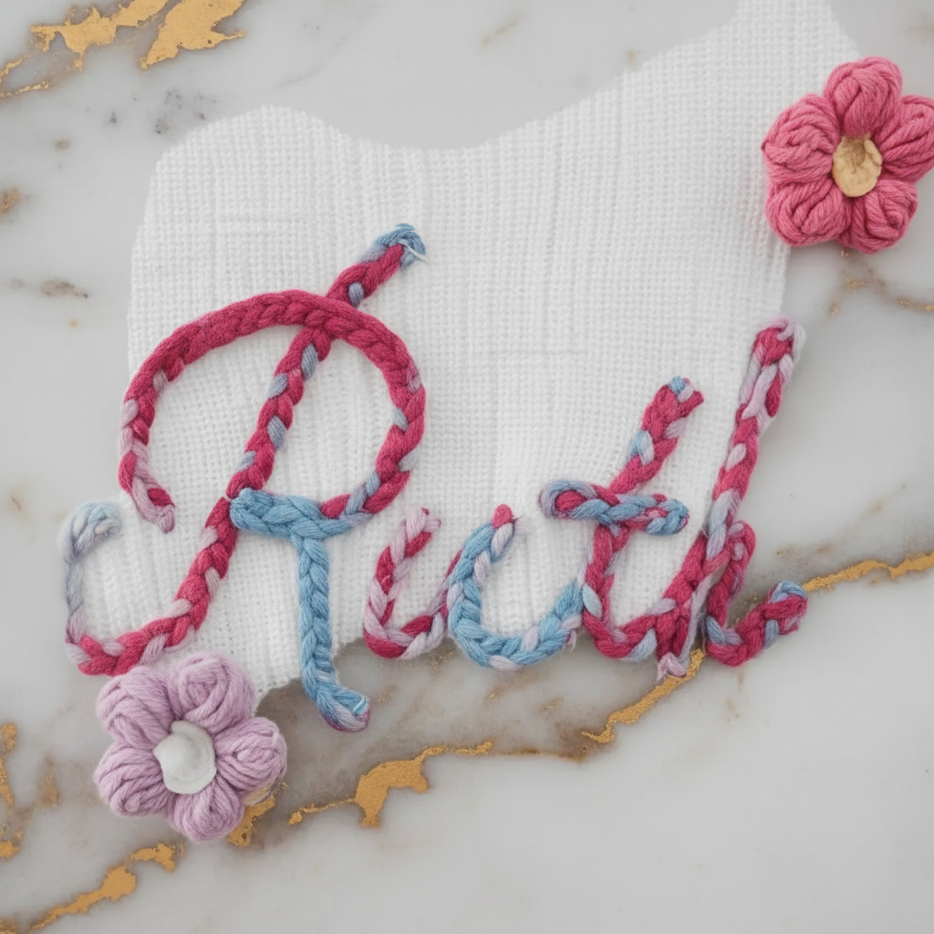 Macro shot of embroidery detail