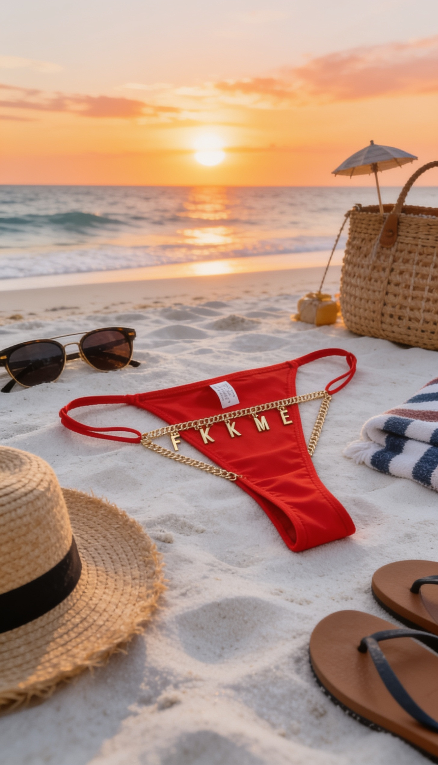 Personalized Name Charm Red Thong
